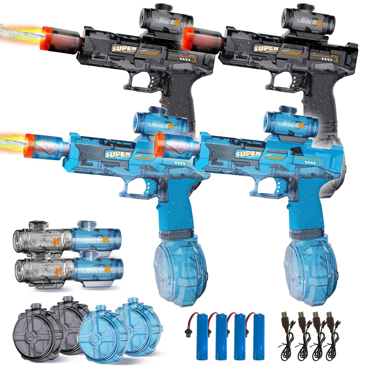 4Pcs Electric Water Gun for Kids Adults, Water Guns Squirt Gun