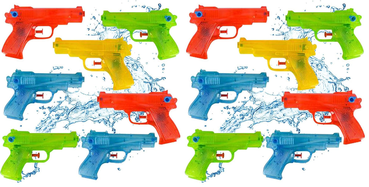 ArtCreativity 12 Pack 5.5 Inch Water Squirt Guns for Pool & Party Favors