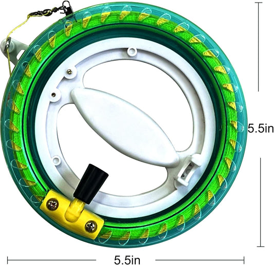 HENGDA KITE Professional Outdoor Kite Line Winder Winding Reel Grip Wheel with 650 Feet (60LBS) Flying Line String Flying Tools with Lock for Kids and Adults