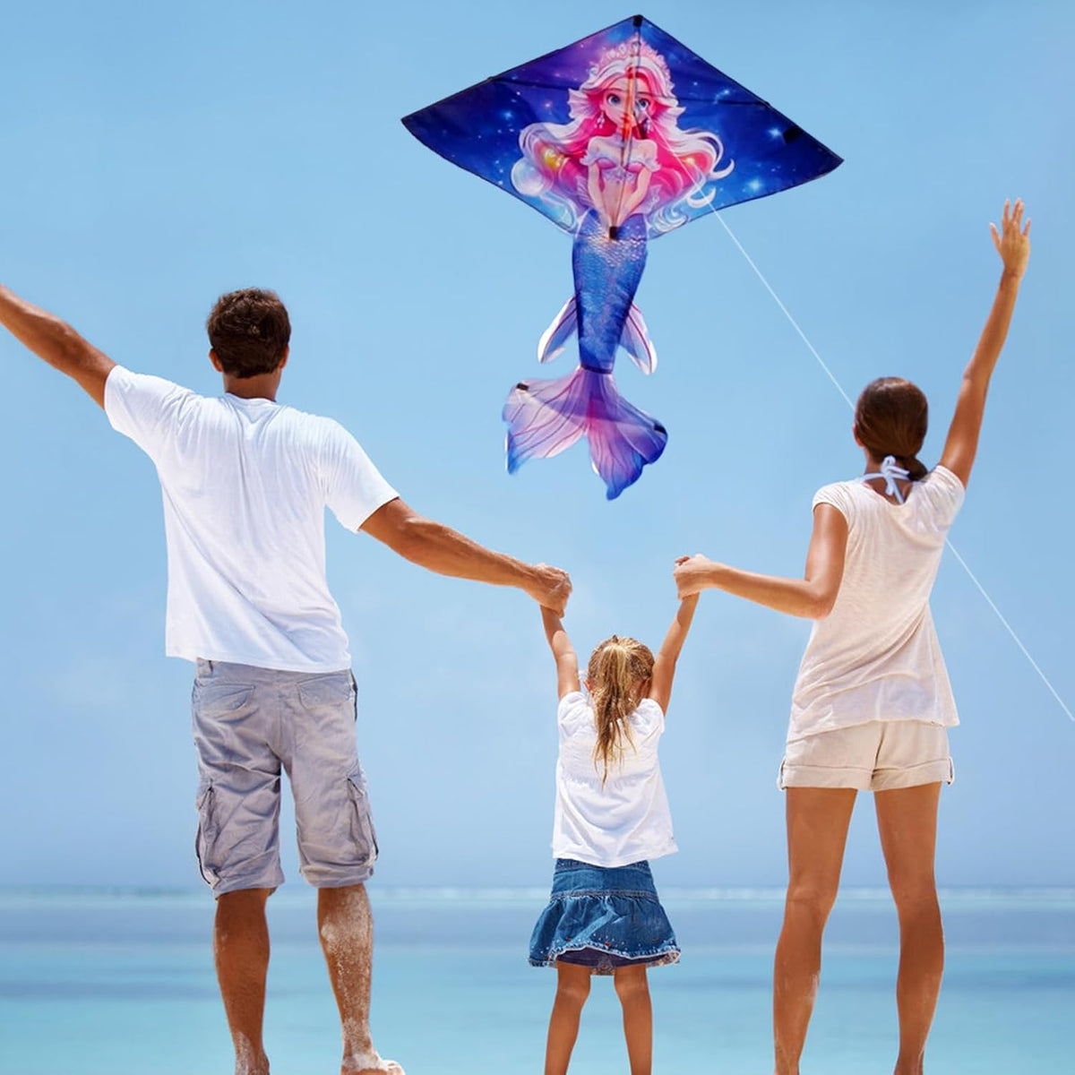 HENGDA KITE Beautiful Mermaid Kite for Kids Children Lovely Cartoon,Easy to Fly and Assemble,Suitable for Outdoor Activities