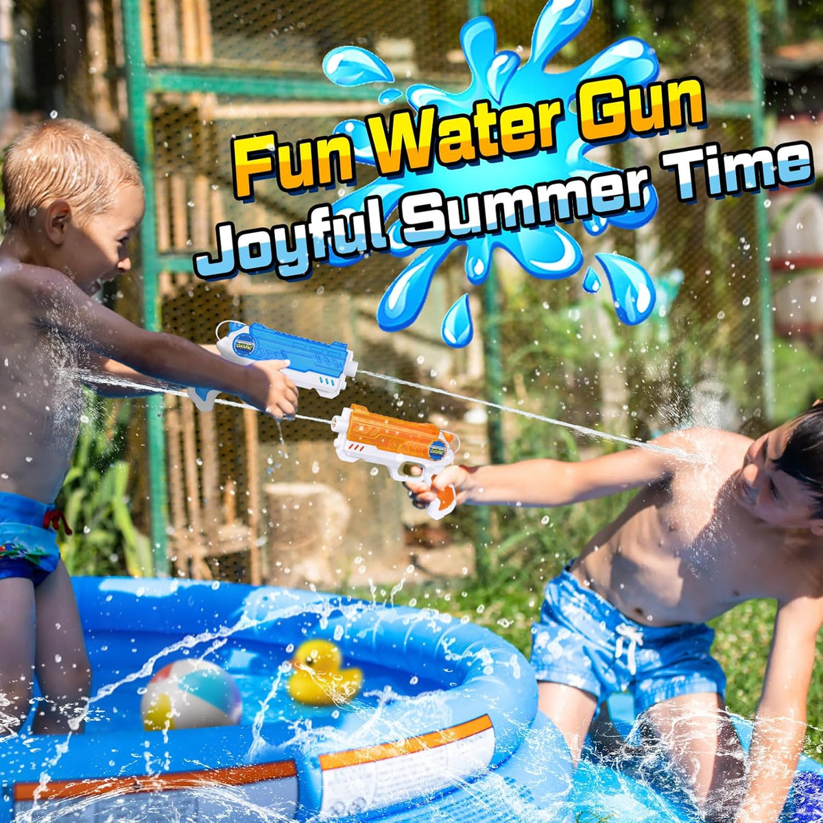 Quanquer 2 Pack Water Guns for Kids - 300cc Squirt Water Pistol Blaster Gun with Trigger for Boys Girls Toddlers, Summer Party Favors for Outdoor Swimming Pool Beach Water Fighting