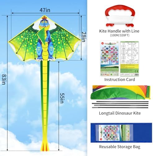 YongnKids Kite for Kids Age 4-8 8-12, Large Kites for Boys Adults Easy to Fly & Assemble, with 328ft String,Perfect for Beach Trip Park Family Activities Outdoor Games