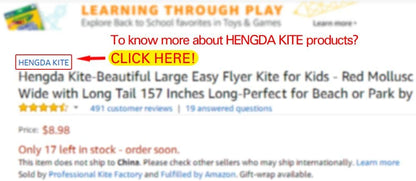 Hengda Kite Soft Octopus Kite Series, Beautiful Kite with Long Colorful Tail for Kids and Adults, Easy to Fly Beach Kites, Excellent Outdoor Games and Activity Toys, Suitable for Beginners.