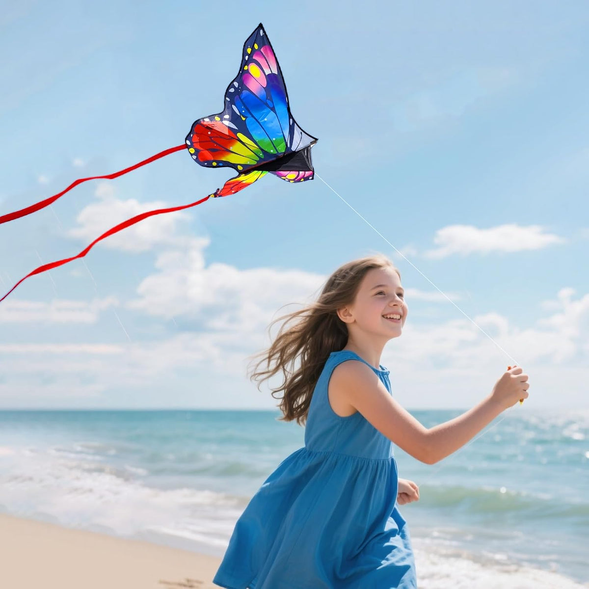 Single Line Kite Set for Kids & Adults Easy to Fly, Beginner Kite for Beach