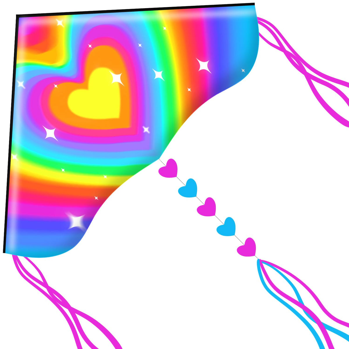 HONBO Large Delta Kite for Kids & Adults,Extremely Easy to Fly Kite for Beach Trip,String Line Included,with Colorful Tail,Perfect for Beginners