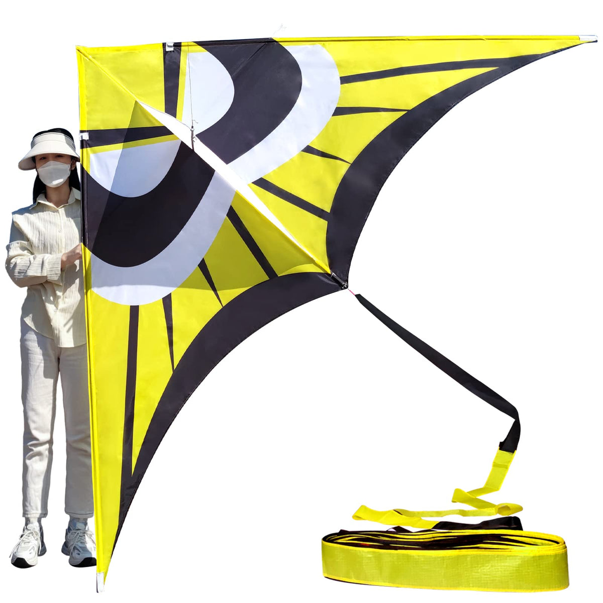 Large Single Line Beach Kite for Adults,Easy to Fly Kites for Kids Age 4-12