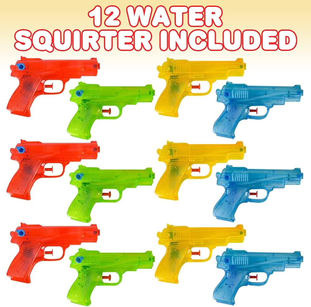 ArtCreativity 12 Pack 5.5 Inch Water Squirt Guns for Pool & Party Favors