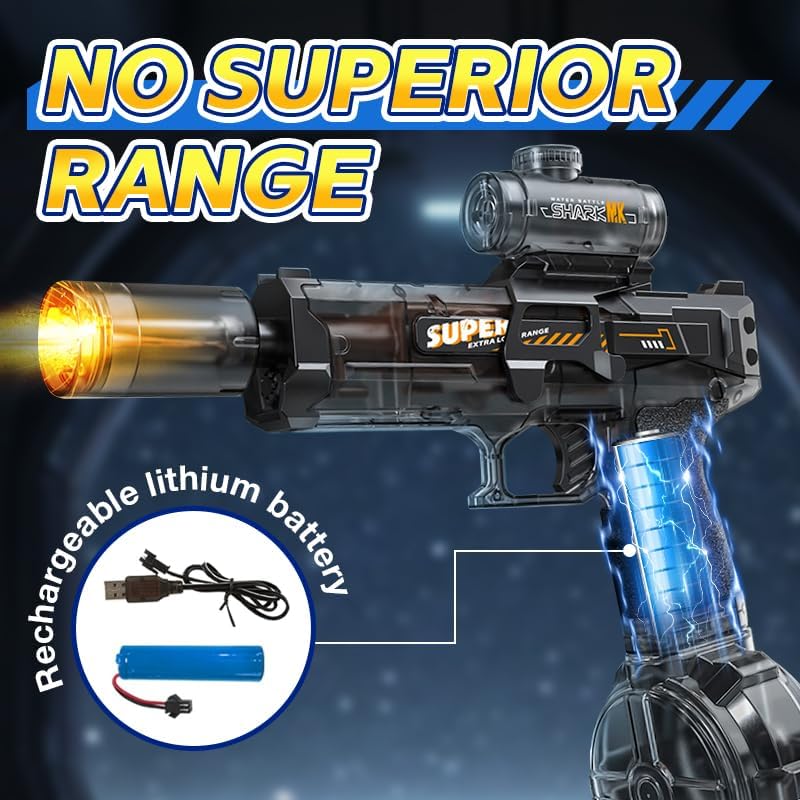 Electric Water Guns for Adults Kids, Automatic Squirt Gun, with 26FT Range, Super Blaster Soaker High Capacity Pistol for Swimming Pool Party Toy ColorBlast LED Electric Water Gun (Blue)