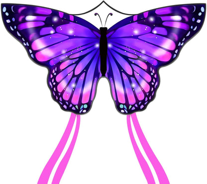 Large Butterfly Kite for Adults and Kids Ages 4-8 & 8-12 Easy to Fly, 55''X28'' Single Line Kite for Outdoor, Park or Beach