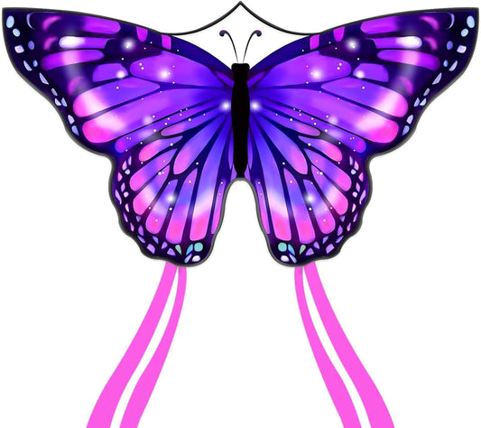 Large Butterfly Kite for Adults and Kids Ages 4-8 & 8-12 Easy to Fly, 55''X28'' Single Line Kite for Outdoor, Park or Beach