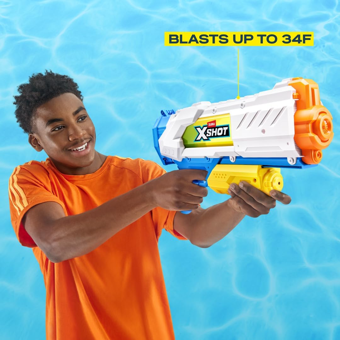 XSHOT Water Fast-Fill Medium Water Blaster (2 Pack) by ZURU, Watergun, 2 Pack X Shot Water Blaster (Fills with Water in just 1 Second!)