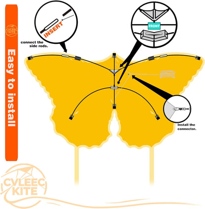 Butterfly Kite for Kids & Adults, Outdoor Kite, Perfect for Beginners, Easy to Fly, Ideal for Beaches, backyards, Grassy Areas
