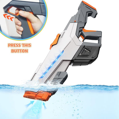 Electric Water Blaster for Adults Kids, Automatic Squirt Toy with Large Capacity, Powerful Water Blaster with 2 Modular Batteries, 26-32 FT Range, Summer Outdoor Water Toy