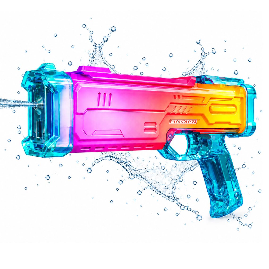 Electric Water Blasters Squirt Guns 2-Pack, LED, Rechargeable R/B