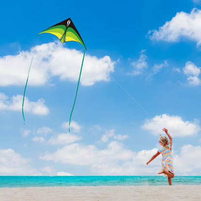 Large Delta Kite for Kids & Adults, Easy to Fly Kite with Line