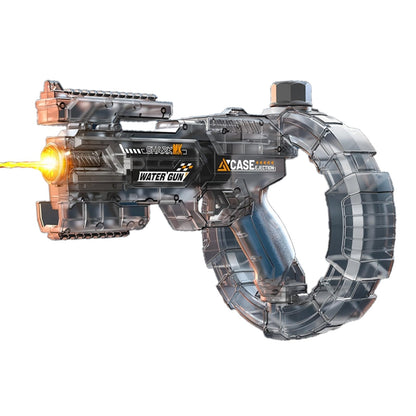 Mechanical Transforming Electric Water Gun - Automatic Water Blaster with Strobe Lights, Long Range & Mechanical Deformation, Outdoor Water Toy Gift Boys Girls (Blue)