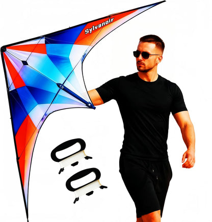 57-Inch Double-Line Sport Stunt Kite with Handle, Ready to Fly & Easy to Control, Ideal for Outdoor Fun at Beach & Park