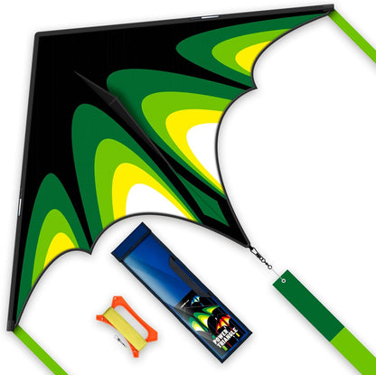 Kite, Large Delta Kites for Kids and Adults, Easy to Fly Rainbow Kites, Durable Multifunctional Beach Kite, Tangle-Free Flight Line, Durable