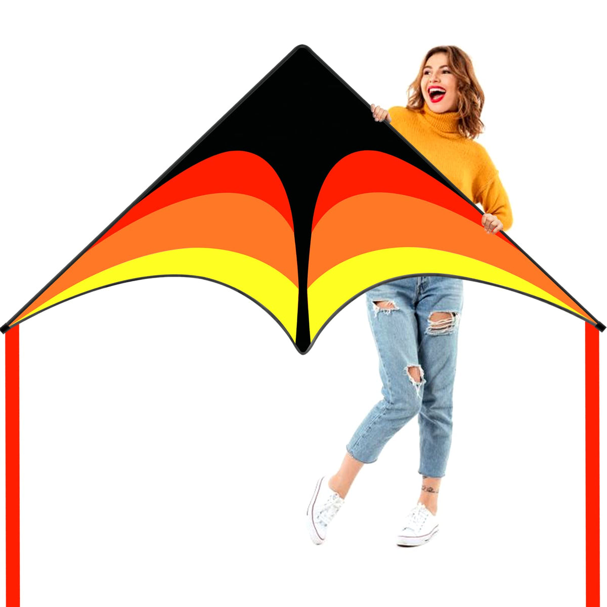 Large Single Line Beach Kite for Adults,Easy to Fly Kites for Kids Age 4-12