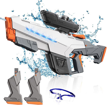 Electric Water Blaster for Adults Kids, Automatic Squirt Toy with Large Capacity, Powerful Water Blaster with 2 Modular Batteries, 26-32 FT Range, Summer Outdoor Water Toy
