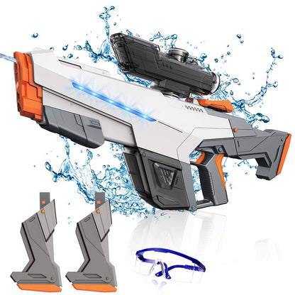 Electric Water Blaster for Adults Kids, Automatic Squirt Toy with Large Capacity, Powerful Water Blaster with 2 Modular Batteries, 26-32 FT Range, Summer Outdoor Water Toy