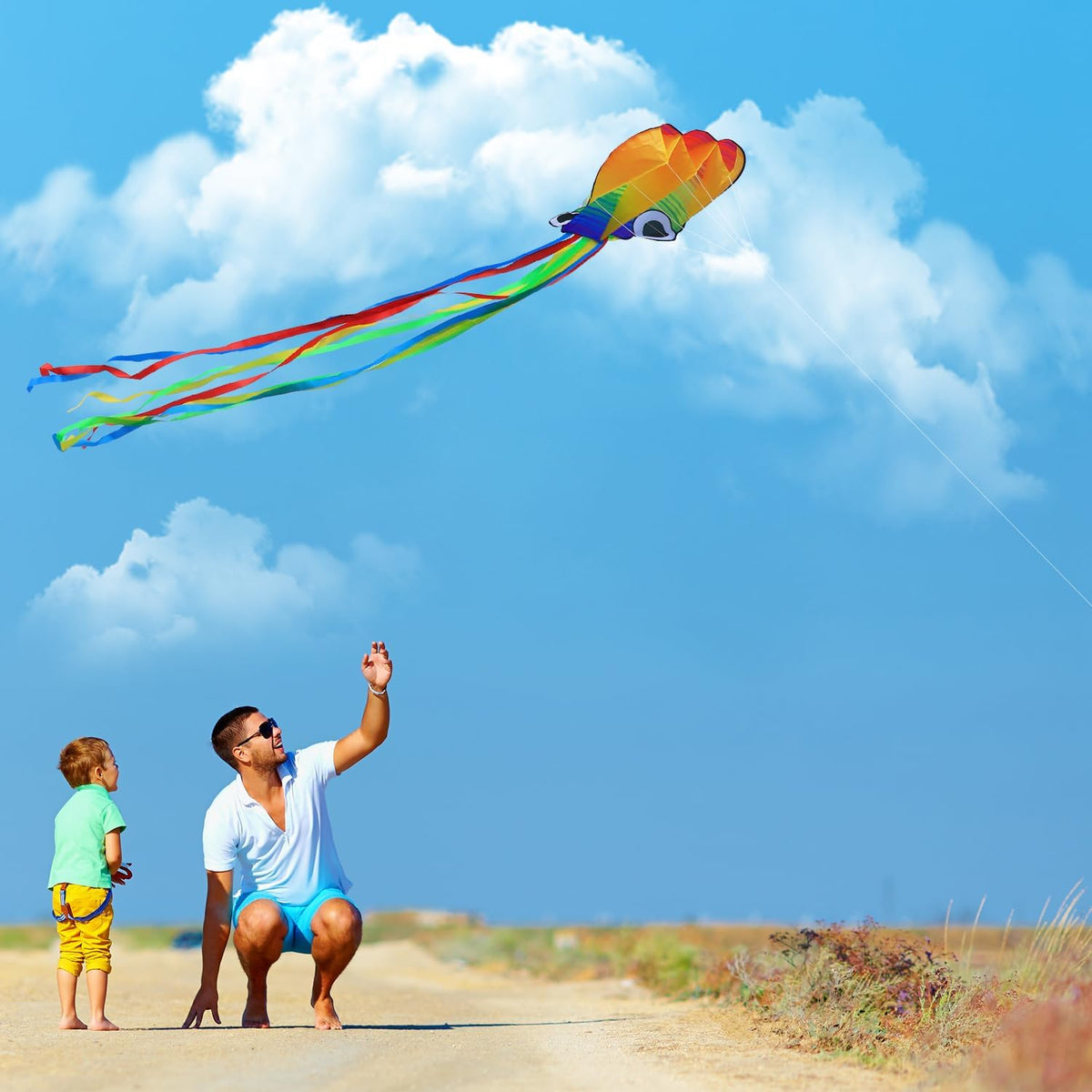 Xida Octopus Kites for Kids Ages 4-8 Easy to Fly, Big Beach Kite for Adults