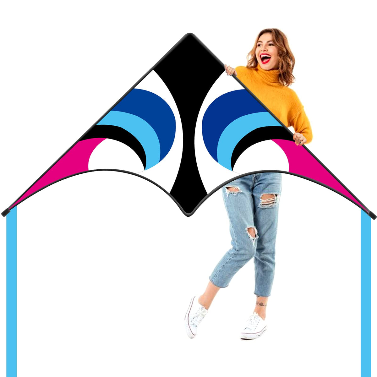 Large Single Line Beach Kite for Adults,Easy to Fly Kites for Kids Age 4-12