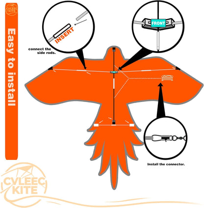 60" Large Bird Kite for Kids & Adults — Realistic Bird Design, Easy to Fly Beginner Kite with Handle & Line, Perfect for Beach Park Backyard Outdoor Fun