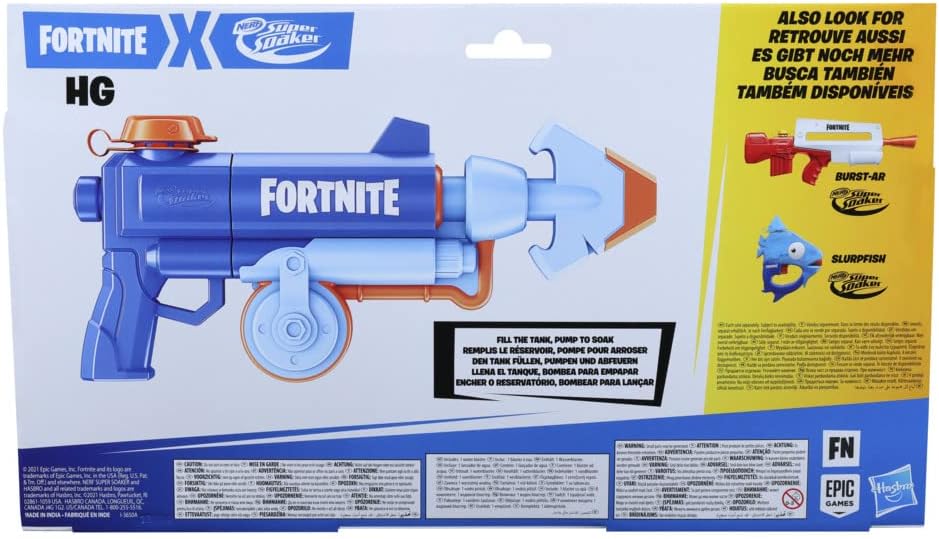 Nerf Super Soaker Fortnite HG Water Blaster - Pump-Action Soakage for Outdoor Summer Water Games - for Teens, Adults