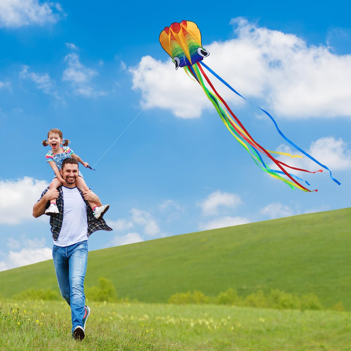 Xida Octopus Kites for Kids Ages 4-8 Easy to Fly, Big Beach Kite for Adults