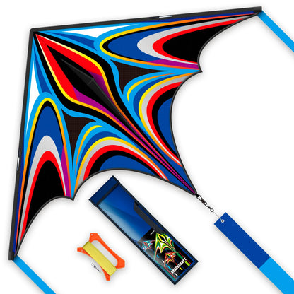 Kite, Large Delta Kites for Kids and Adults, Easy to Fly Rainbow Kites, Durable Multifunctional Beach Kite, Tangle-Free Flight Line, Durable