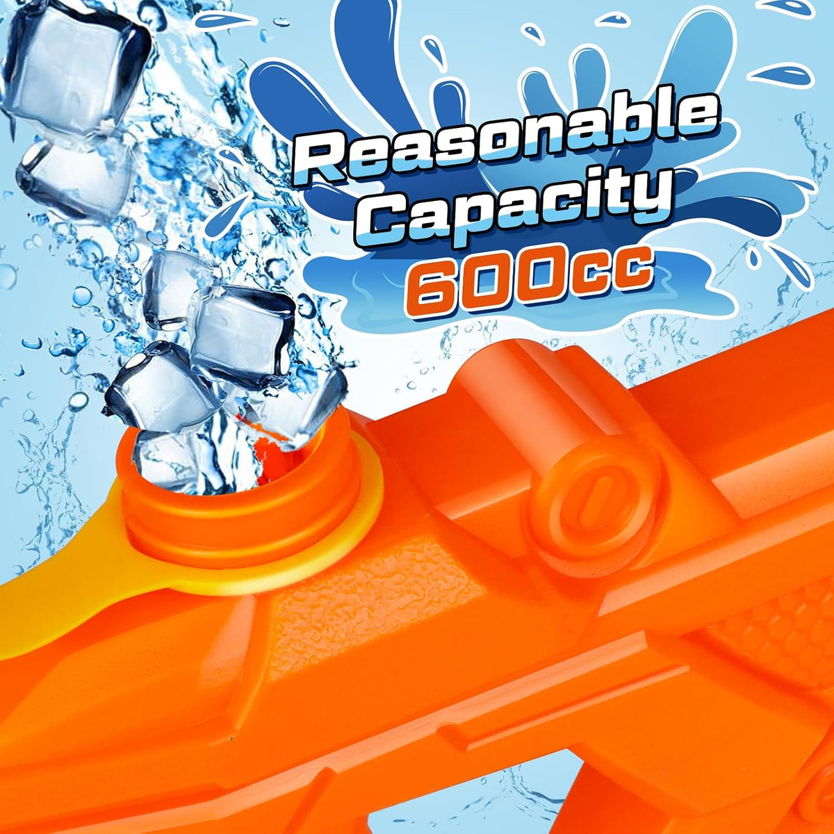 Quanquer 8 Pack 600cc Water Guns for Kids & Adults, Large Capacity Pump Action Super Squirt Blasters Soaker with Long Range up to 32 FT, Summer Outdoor Pool Beach Water Toys for Boys Girls