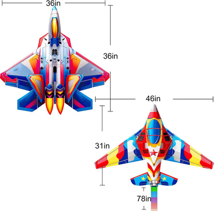 HENGDA KITE 2 Pack Fighter Plane Airplane Kites for Adults,Easy to Fly