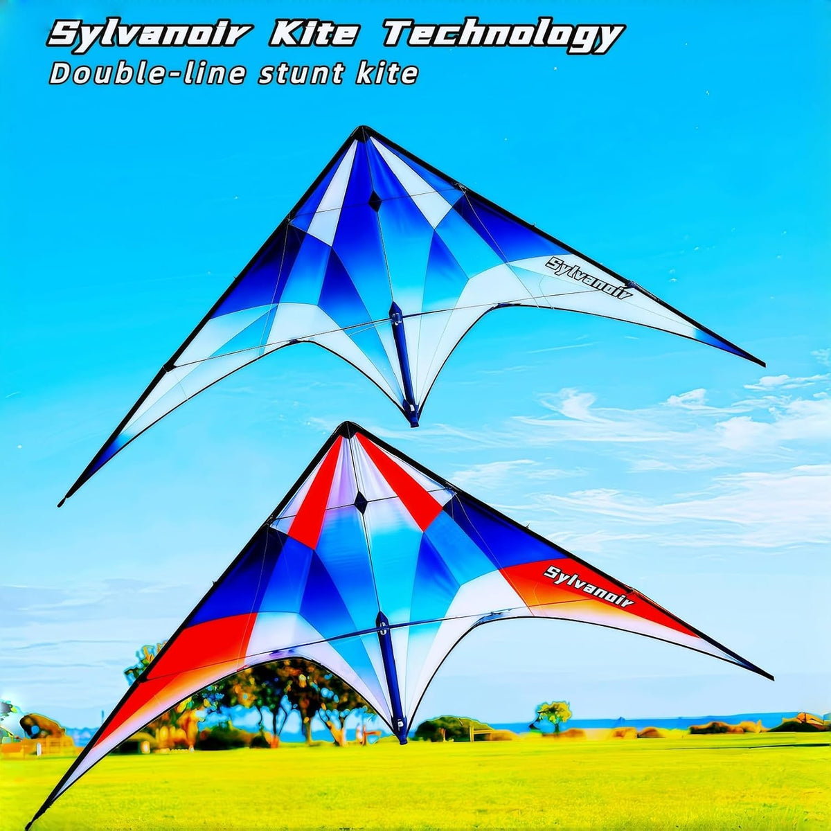 57-Inch Double-Line Sport Stunt Kite with Handle, Ready to Fly & Easy to Control, Ideal for Outdoor Fun at Beach & Park