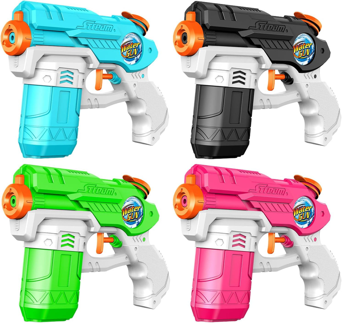 4 Pack Water Guns for Kids, Small Squirt Gun Soaker Blaster 220cc Capacity