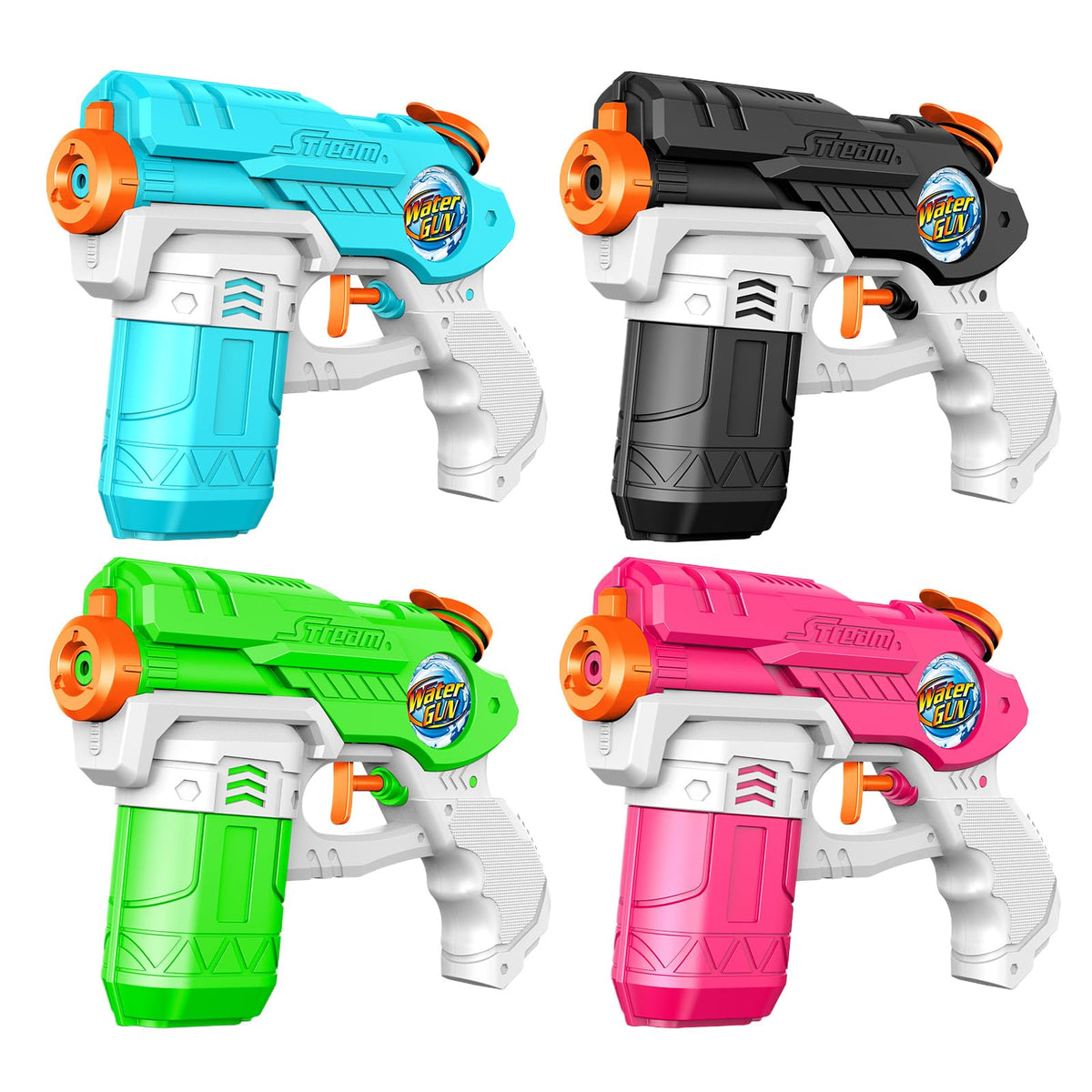 4 Pack Water Guns for Kids, Small Squirt Gun Soaker Blaster 220cc Capacity