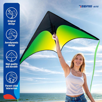 SGftre Delta Kite Three Set for Kids and Adults,Easy to Fly Adult Kites,Perfect Family Kite for Parks and Beach, Delta Kites for Fun Outdoor Activities