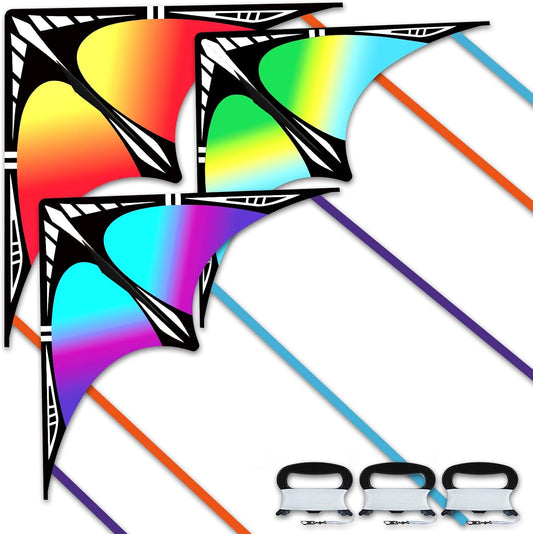 Large Kite for Kids & Adults, Easy to Fly Single Line for Kids Ages 4-8 & 8-12, Comes with 300 FT Kite String Handle