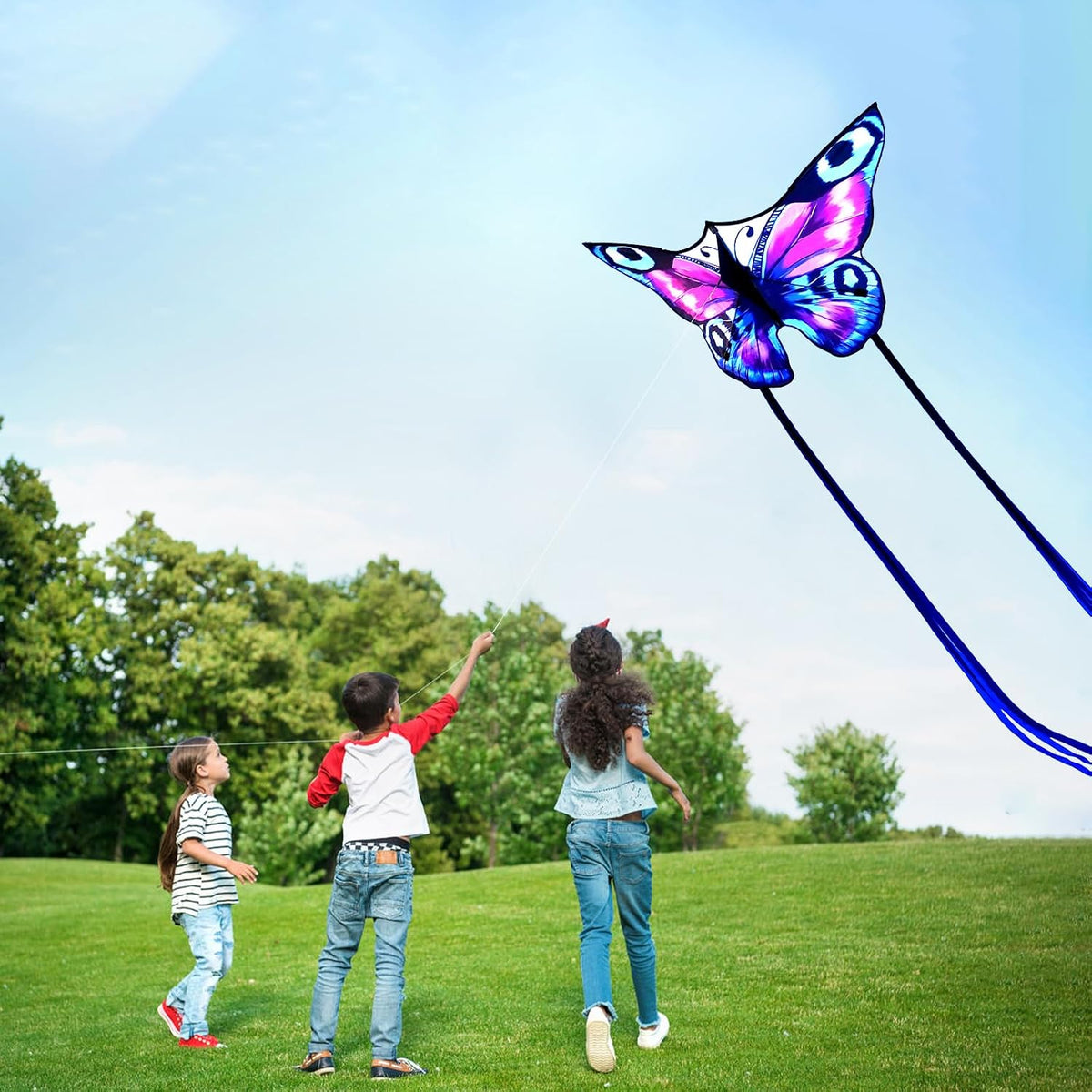 SGftre Colorful Butterfly Kite,Easy to Fly Large Outdoor Kite for Kids & Adults, Beach & Park Toys with Durable Nylon, Family Fun Activities