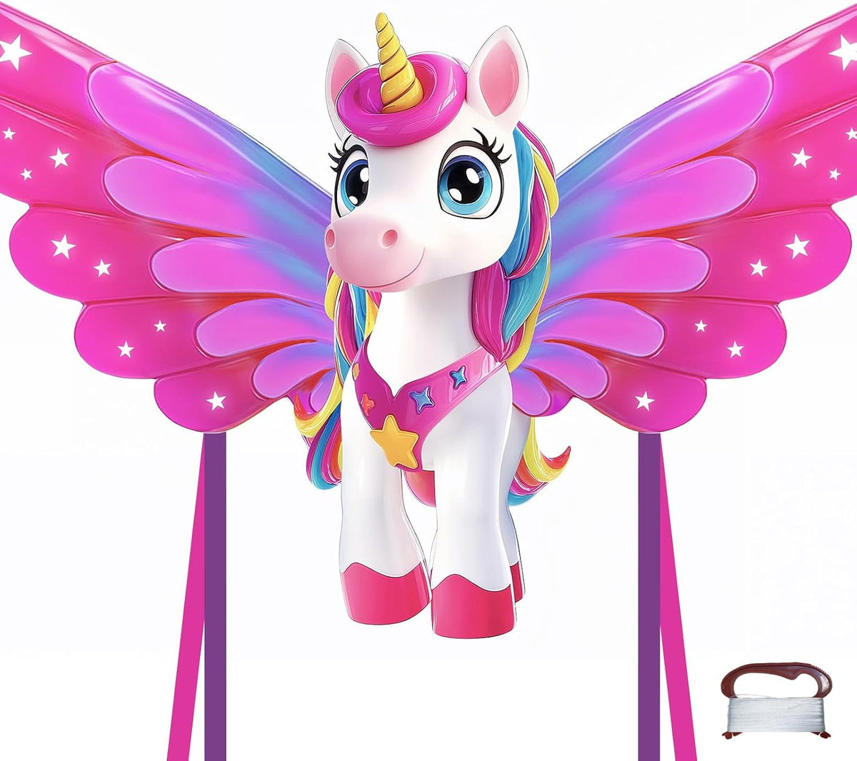 TOY Life 48.4'' Giant Girls Kites Easy to Fly for Kids Adults with 328.1 FT String, Beach Kite Outdoor Game Outside Toys Activity, Toys for Girls, Gift for Girls Ages 4-8
