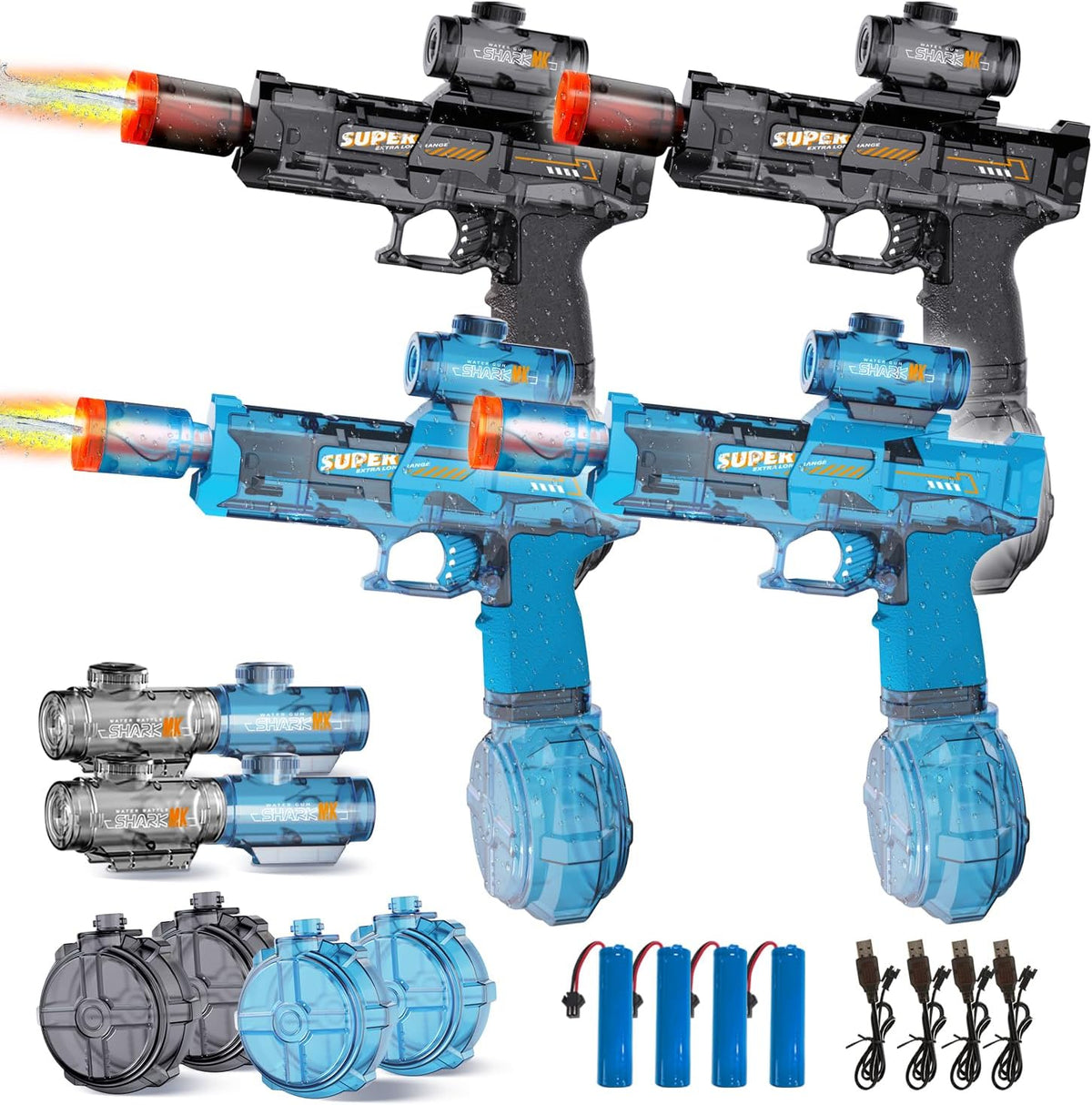 4Pcs Electric Water Gun for Kids Adults, Water Guns Squirt Gun