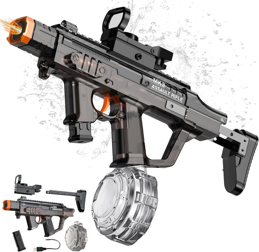 Electric Water Gun for Adults Kids, Automatic Squirt Gun with Water Spray Sound and Led Light, Summer Outdoor Watergun Pool Beach Party Toys for Boys Girls