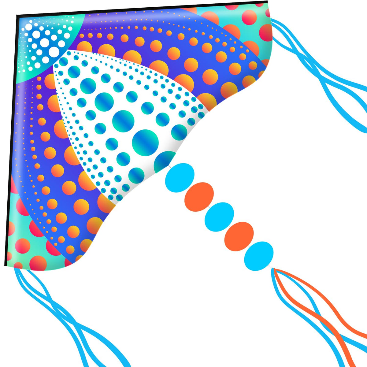 HONBO Large Delta Kite for Kids & Adults,Extremely Easy to Fly Kite for Beach Trip,String Line Included,with Colorful Tail,Perfect for Beginners