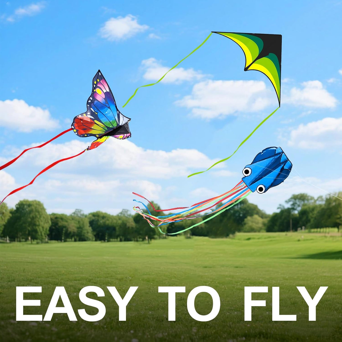 Single Line Kite Set for Kids & Adults Easy to Fly, Beginner Kite for Beach