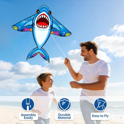 Shark Kite for Kids, Easy to Fly Kites for Boys & Girls Ages 4-8