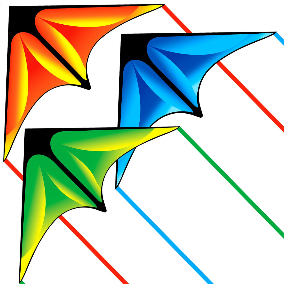 Delta Kite Set for Kids and Adults, 3 Pack Easy to Fly Adult Kites