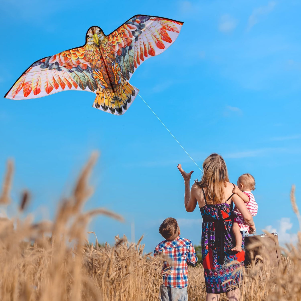 Bald Eagle Kite, Easy to Fly for Kids Kite for Beginners Red/Brown