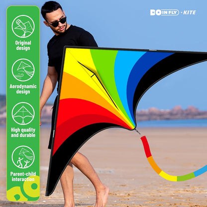 Delta Kites for Kids & Adults, Extremely Easy to Fly, Single Line Beach Kite