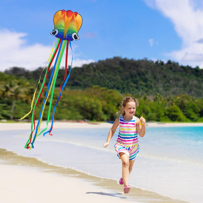 Xida Octopus Kites for Kids Ages 4-8 Easy to Fly, Big Beach Kite for Adults