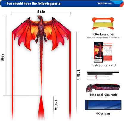 SGftre Complete Kite with Handle, Line & Accessories,Easy to Fly for Kids & Adults, Perfect for Beach, Park, Family Outdoor Activities
